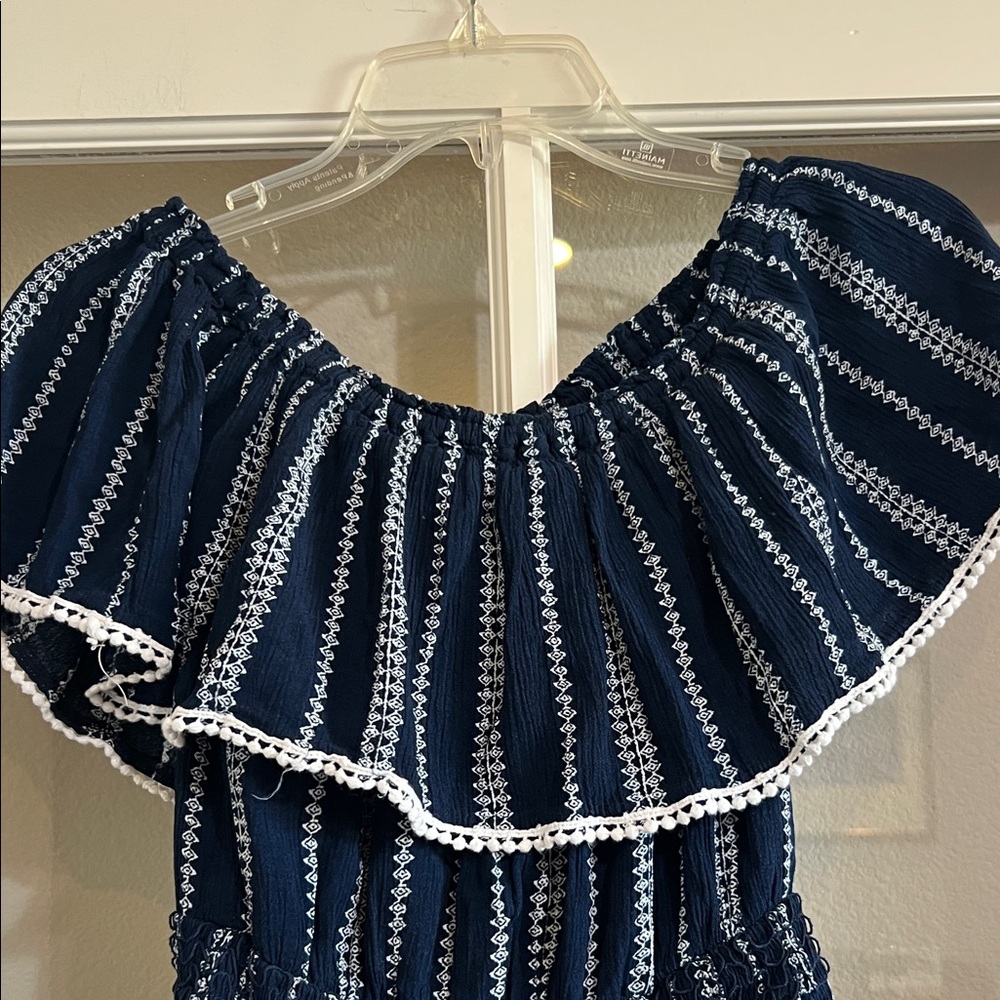 Lulu's Navy and White Striped Jumpsuit - Picture 5 of 10